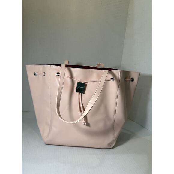Ralph Lauren Tote Bag Womens Large Pink Drawstring Shoulder Purse Gift - Picture 1 of 16